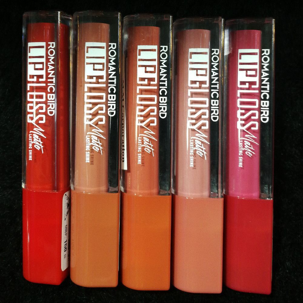 Romantic Bird Matte Lip Gloss Set in Assorted Shades of Color