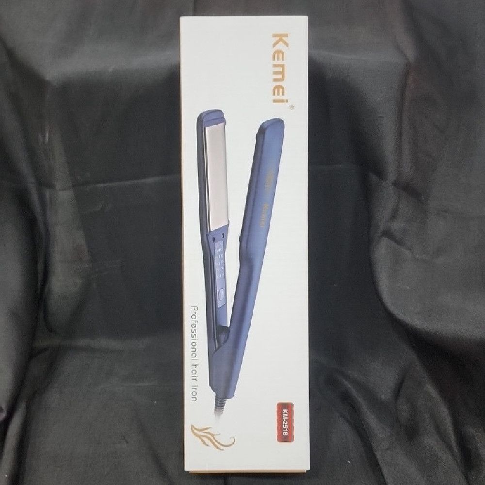 Kemei Professional Hair Iron Straightener KM-2518 Blue Silver Black