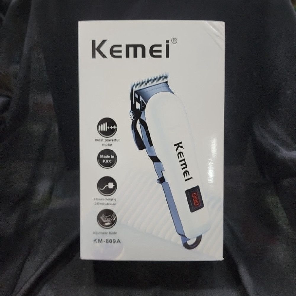 Kemei KM-809A Hair Clipper Professional Grooming Tool White Black Blue