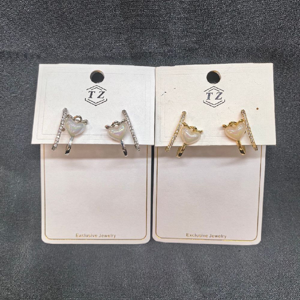 Exclusive Jewelry Silver and Gold Tone Metal Drop Earrings