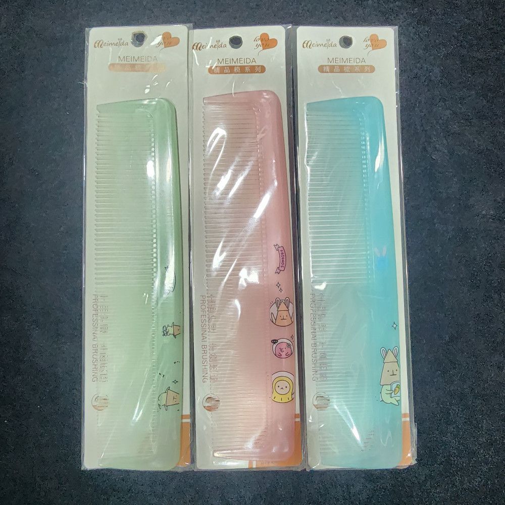 MEIMEIDA Professional Plastic Hair Comb Green Pink Blue for Adults