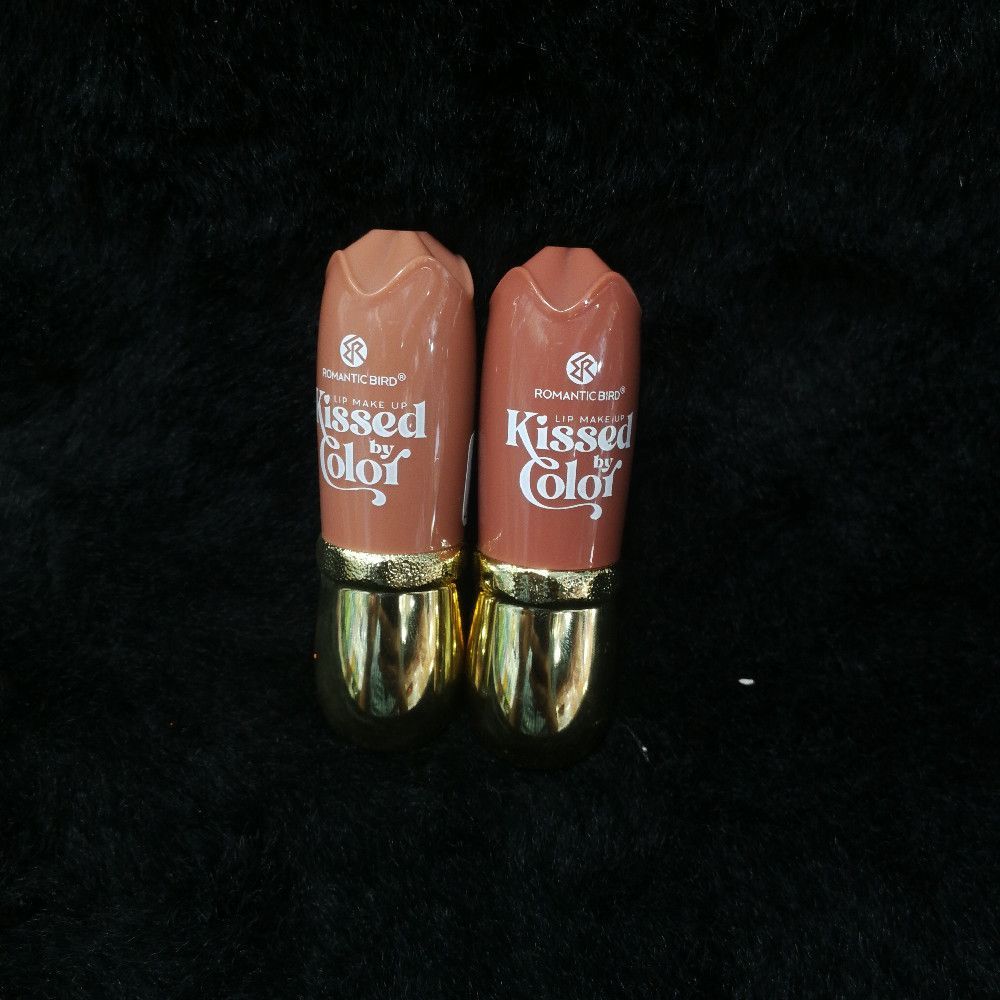 Brown and Gold Lipstick – Kissed by Color Romantic Bird in Plastic Case