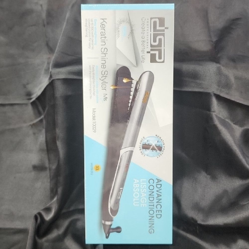 Keratin Shine Styler Hair Tool with Silver Black Blue Plastic Finish
