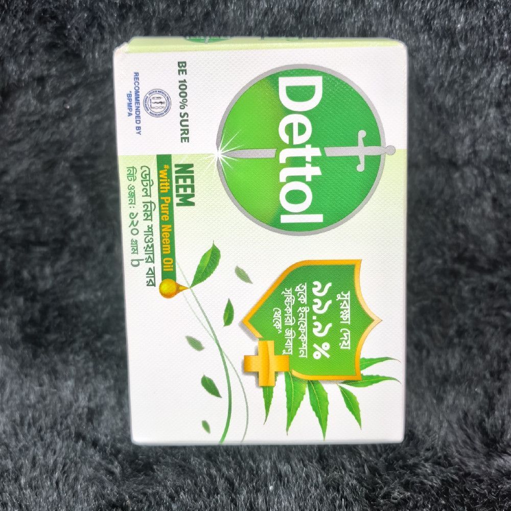 Dettol Neem Soap Bar with Pure Neem Oil Paper Wrapped