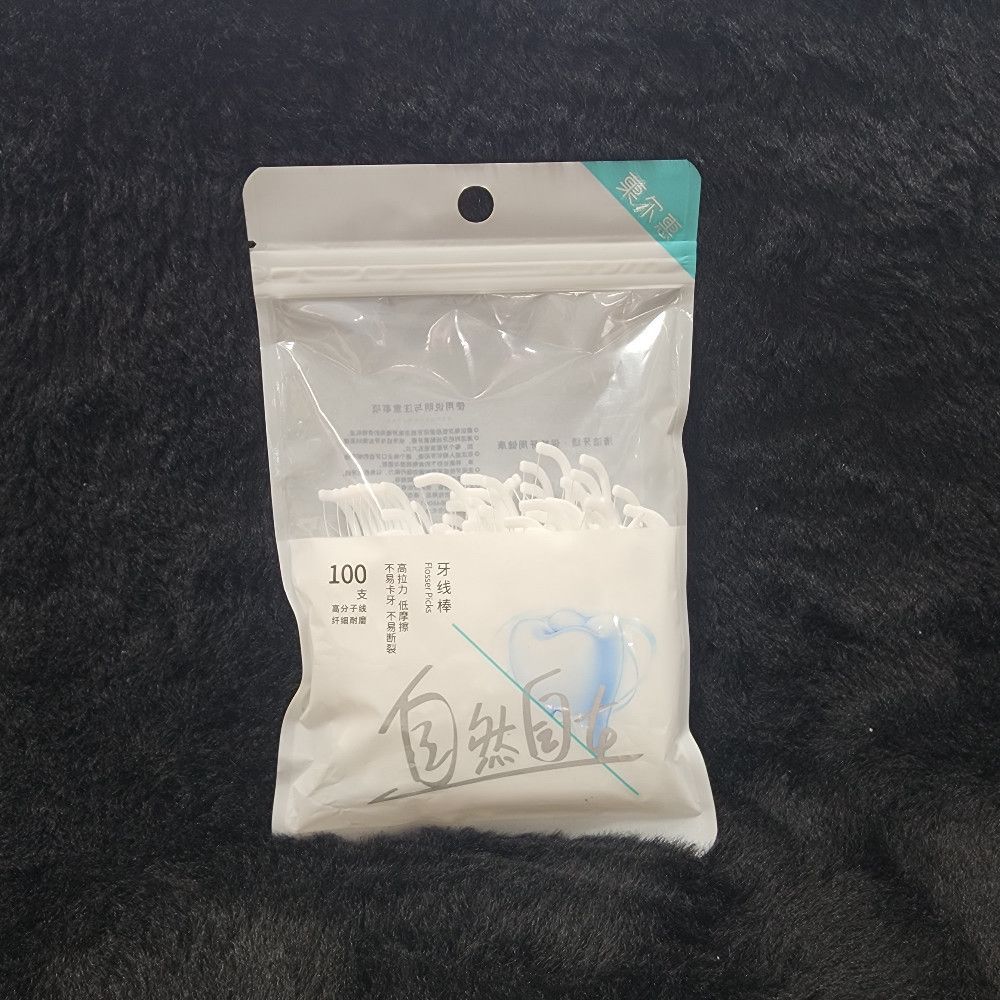 100-Count Plastic Floss Picks – White, Clear & Blue Hygiene Tools