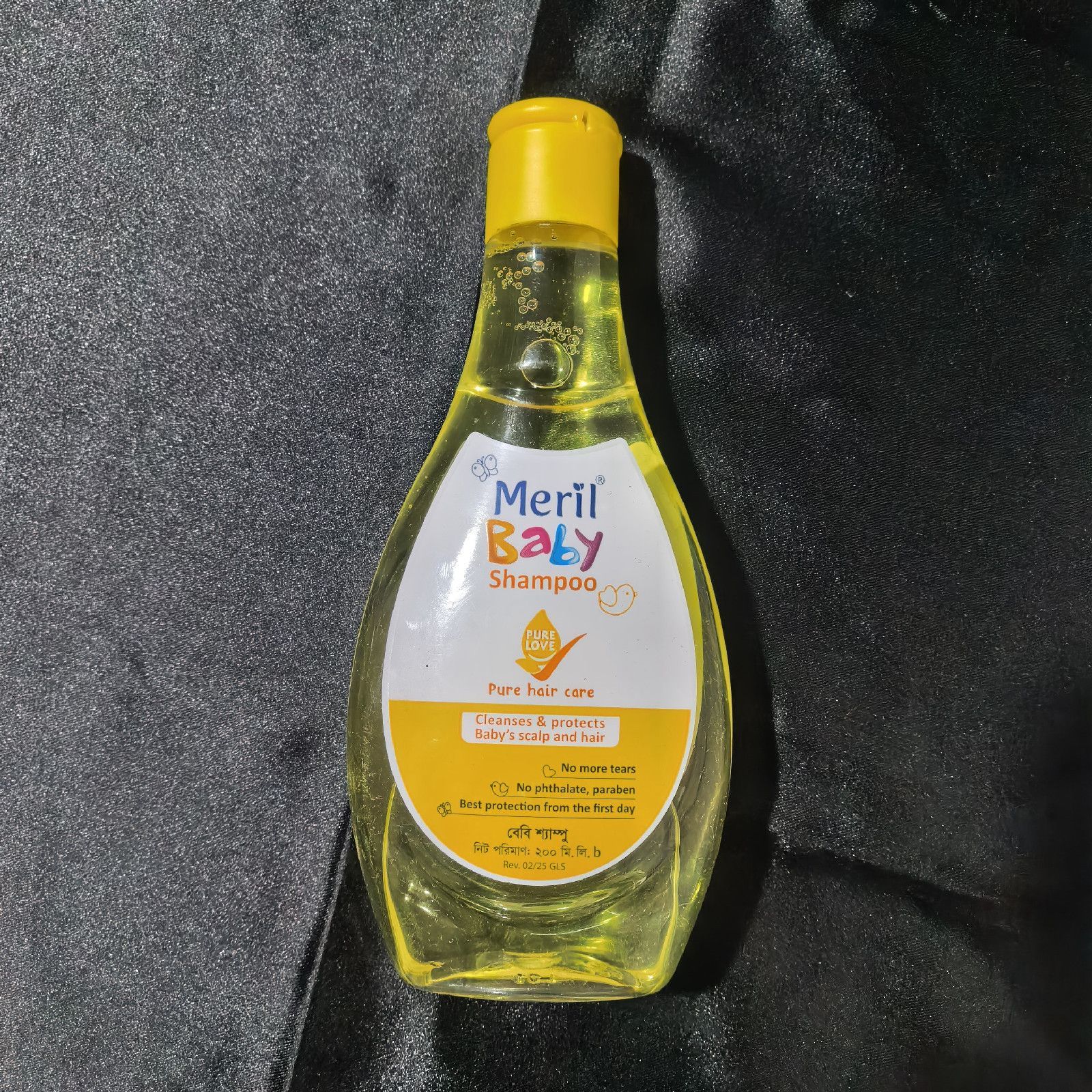 Meril Baby Shampoo Pure Hair Care Yellow White Orange 200ml Bottle