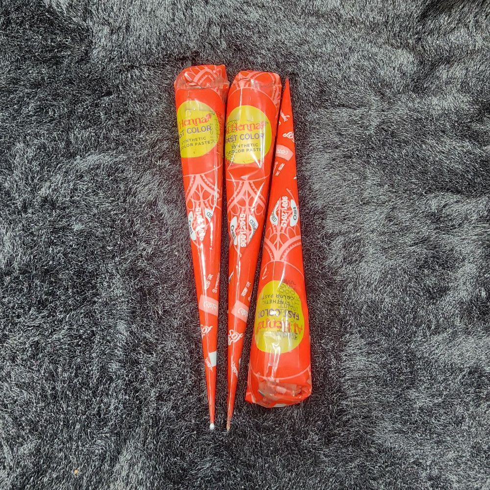 Al Henna Fast Colour Cone Mehadi with Red, Yellow & White Shades – Paisley Mandala Print