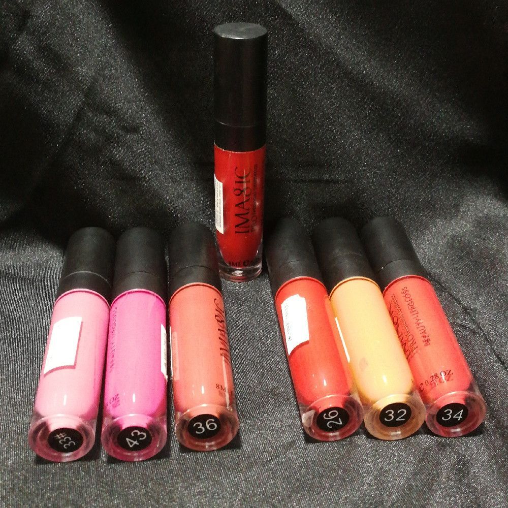 IMAGIC Liquid Lipstick – Red, Pink, Orange, Peach Shades, Plastic Tube