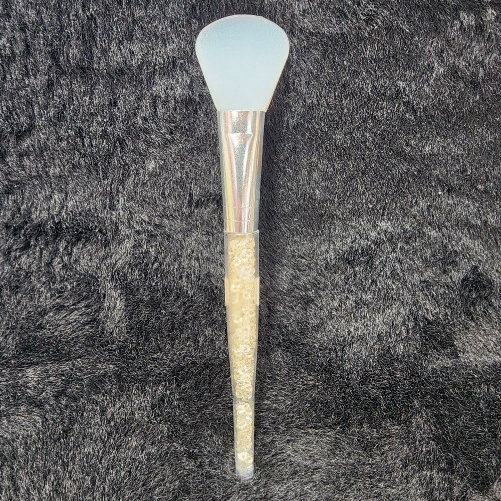 White and Silver Silicone Makeup Spatula for Precise Application