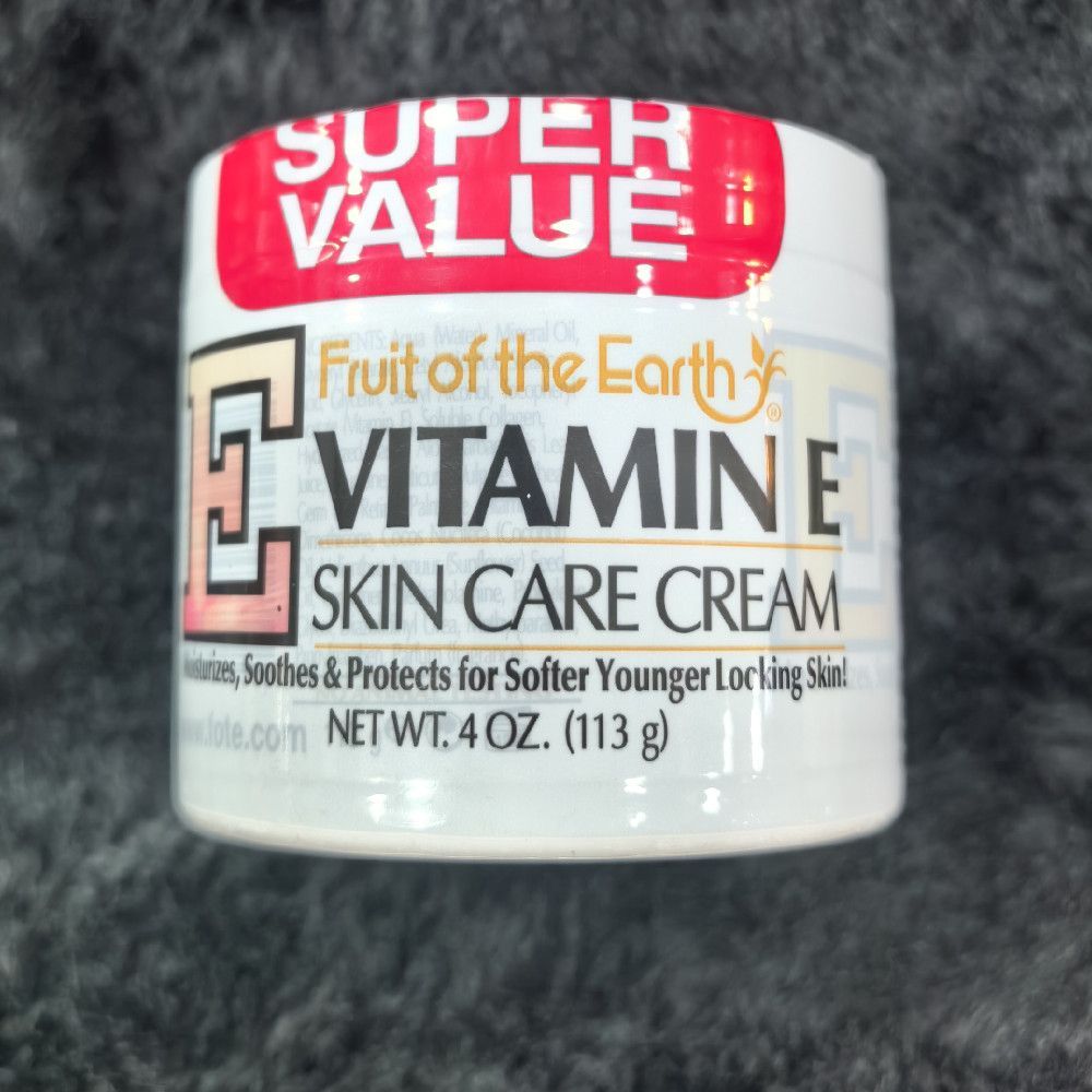 Fruit of the Earth Vitamin E Skin Care Cream 4 oz plastic jar
