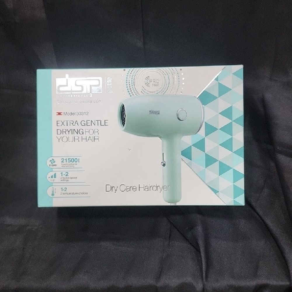 Mint and White Geometric Hair Dryer Model 30312 Extra Gentle Drying