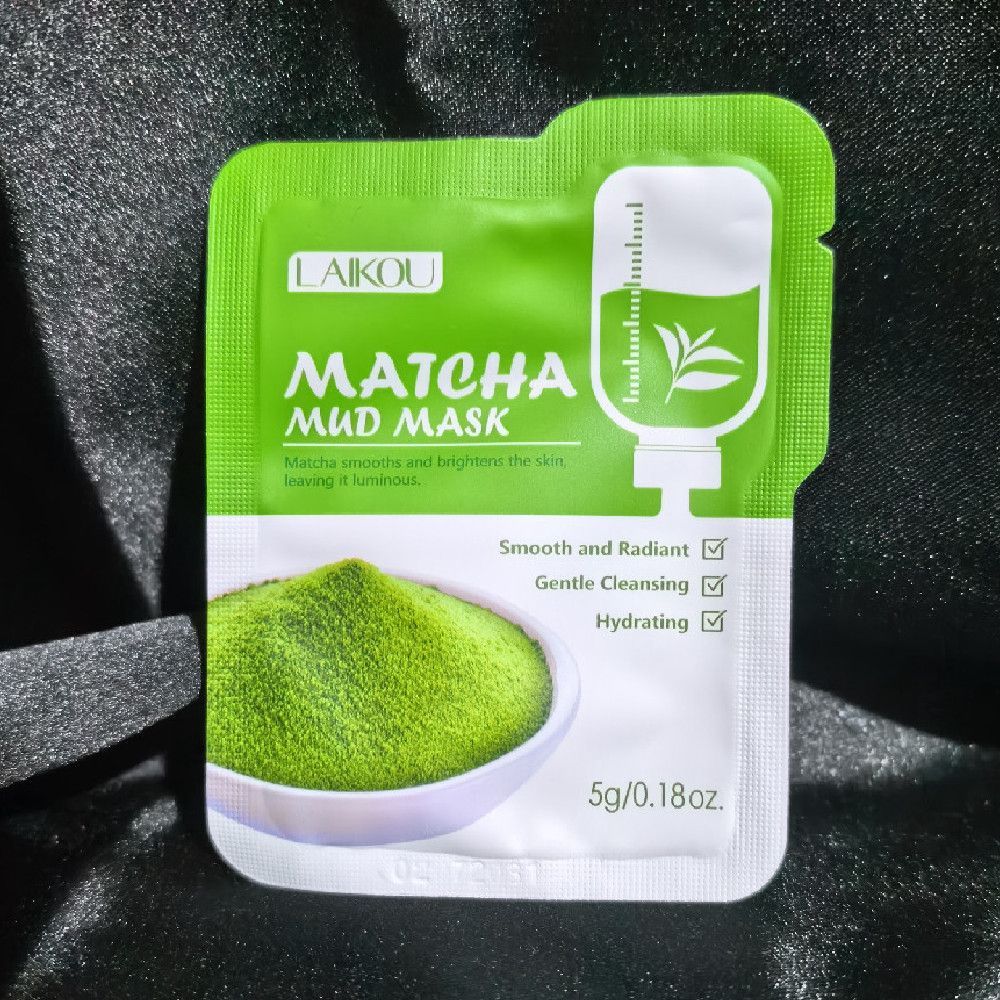LAIKOU Matcha Mud Mask – Green & White Facial Clay Treatment 5g
