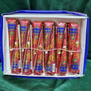Kaveri Mehndi Cones – Red, Gold & Blue Foil Wrapped Pack for Henna