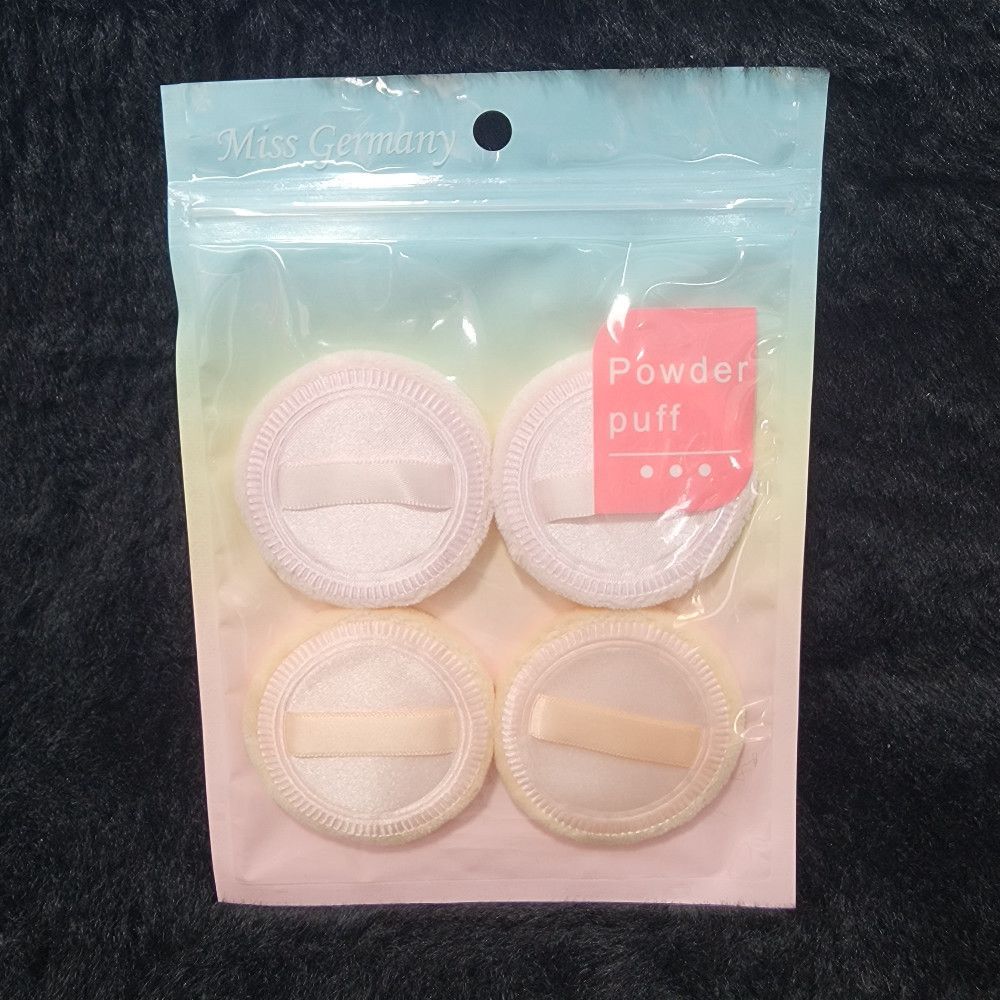 Multi-colour Fabric Powder Puffs – White, Beige & Pink – Miss Germany